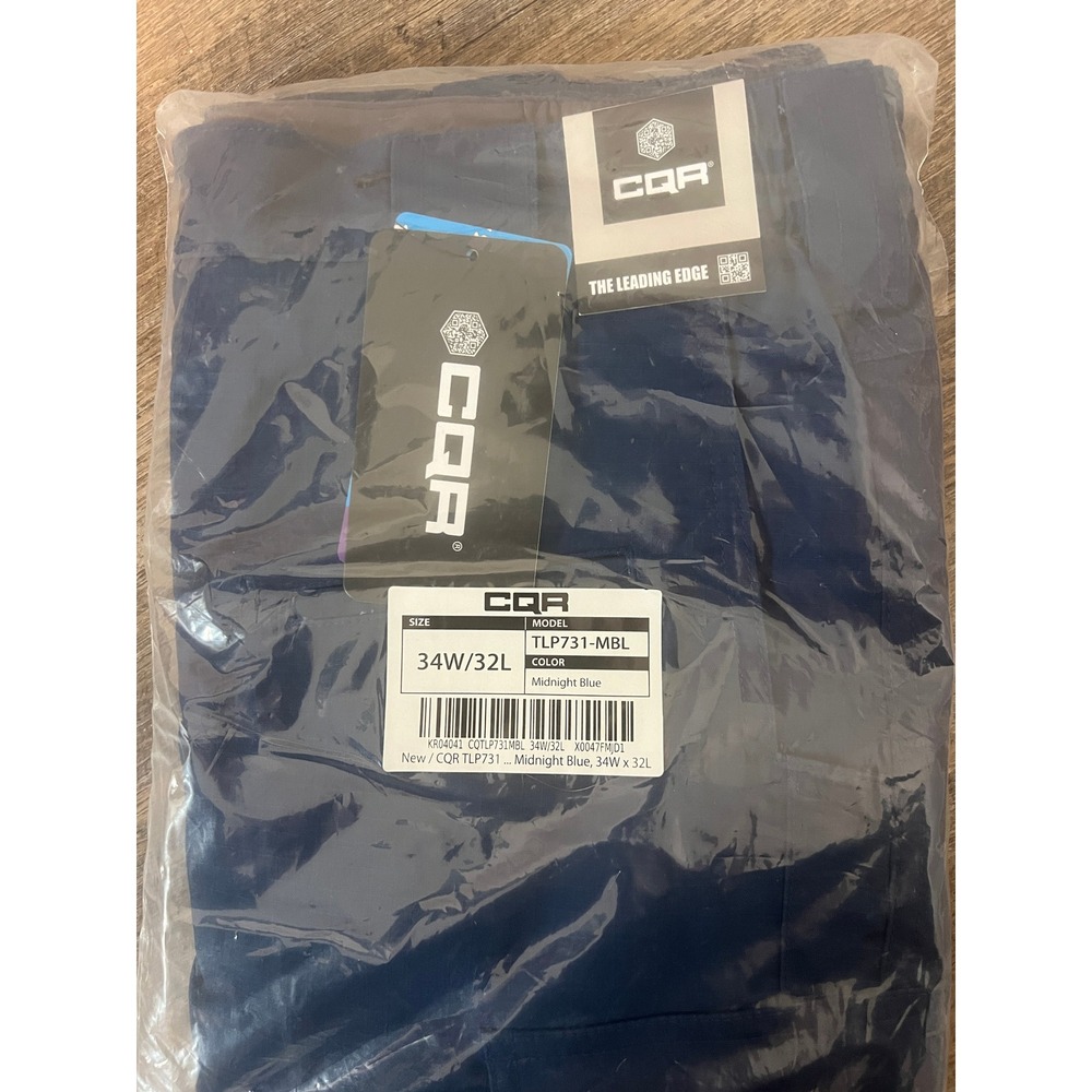 CQR Men Tactical Pants TLP731 Midnight Blue 34W x 32L NWT Cargo Work Pants